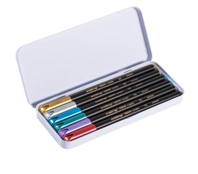 Pennarelli 1200 metallic - tratto 1 mm - colori assortiti - astuccio 6 pezzi - Edding - 4-1200-6 - 4004764926275 - DMwebShop - 1