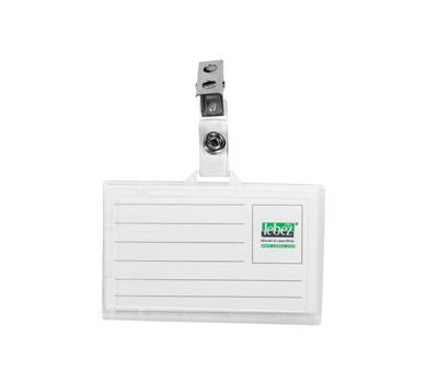 Portabadge con clip - PVC semirigido - 9 x 5,6 cm - conf. 50 pezzi - Lebez - 31-070-B - 26173A - DMwebShop