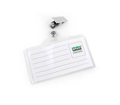 Portabadge con clip - 9,3 x 6 cm - conf. 50 pezzi - Lebez - 31-140 - 8007509311400 - DMwebShop