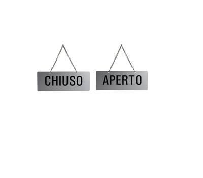 Cartello con catenella 'APERTO/CHIUSO' - 17,5 x 6,5 cm - Markin - Y59531212E - 425040653017500001 - DMwebShop