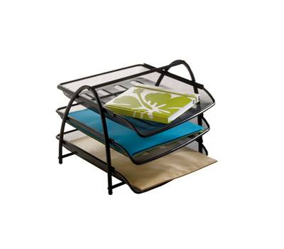 Vaschetta portacorrispondenza Mesh - 3 ripiani - rete metallica - 34 x 29 x 24,5 cm - nero - Alba - MESHTRAY3/N - 3129710009022 - DMwebShop