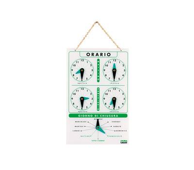Cartello orario con catenella - acrilico - Lebez - 4506 - 8007509048009 - DMwebShop