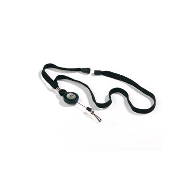 Cordoncino per portabadge con chiocciola YO-YO nero larghezza 10 mm - filo retrattile da 80 cm - conf. 10 pezzi - Durable - 8223-01 - 4005546802817 - DMwebShop