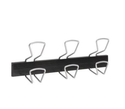 Appendiabiti da muro - 46,5 x 7,2 x 16,5 cm - 3 posti - metallo-ABS nero-grigio metallizzato - Alba - PMPRO3M - 3129710013197 - DMwebShop