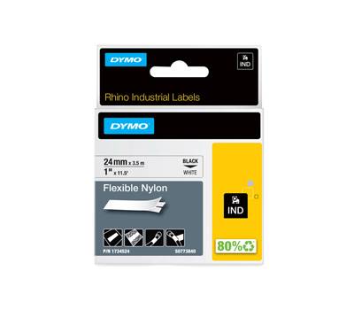 Nastro Rhino - 24 mm x 3,5 mt - nylon flessibile - nero-bianco - Dymo - S0773840 - 71701121868 - DMwebShop