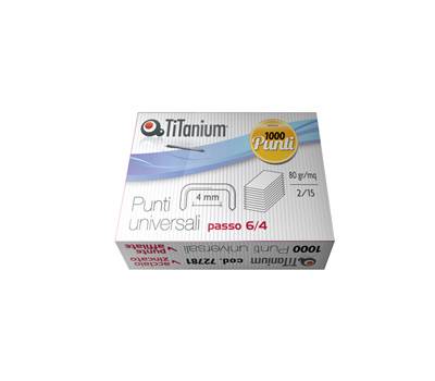 Punti universali - 6/4 - acciaio-zinco cromato - metallo - Scatola da 1000 punti - conf. 10 pezzi - Titanium - TI1002T - 8025133025319 - DMwebShop