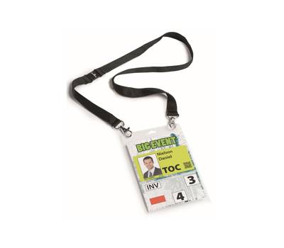 Portanome - A6 per eventi cordoncino nero - conf. 10 pezzi - Durable - 8525-01 - 4005546808123 - DMwebShop