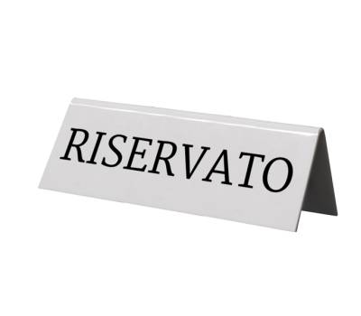 Targhetta RISERVATO per tavoli - set 5 pezzi - Securit - TN-RES-IT-WT - 8718226498335 - DMwebShop