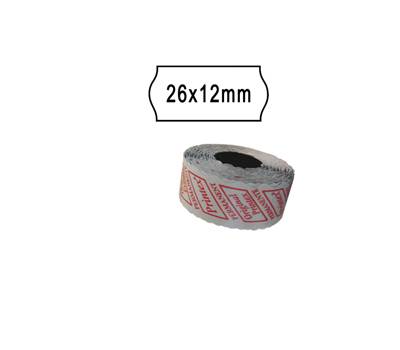 Rotolo da 1000 etichette a onda per Smart 8/2612 - 26 x 12 mm - adesivo permanente - bianco - pack 10 rotoli - Printex - 2612sbp10 - 8034049914037 - DMwebShop