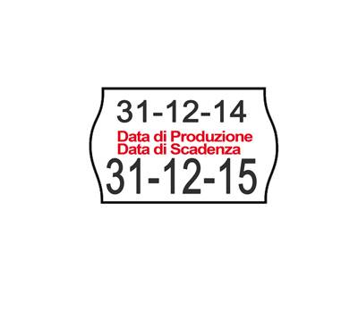 Pack 10 rotoli da 1000 etich. a onda per Smart 16-2616 - Data produzione scadenza - 26 x 16 mm - adesivo permanente - Printex 2616sbp10stps - 8034049915256 - DMwebShop