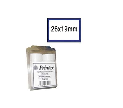 Rotolo da 600 etichette per Z 17 - 26 x 19 mm - adesivo permanente - bianco - cornice blu - nero - pack 10 rotoli - Printex - B10/2619BPSTBB - 8034049910831 - DMwebShop Rotolo da 600 etichette per Z 17 - 26 x 19 mm - adesivo permanente - bianco - cornice blu - nero - pack 10 rotoli - Printex - B10/2619BPSTBB - 8034049910831 - DMwebShop