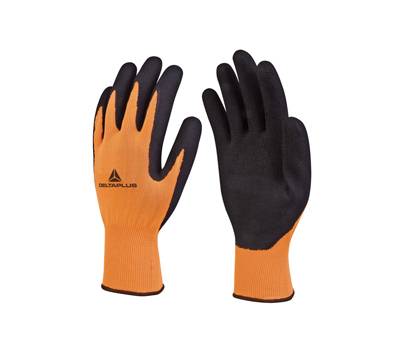 Guanti Apollon VV733 - poliestere - palmo in schiuma di lattice - taglia 09 - arancio fluo-nero - Deltaplus - VV733OR09 - 3295249134884 - DMwebShop