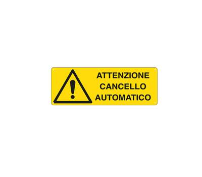 Cartello segnalatore - 35 x 12,5 cm - ATTENZIONE CANCELLO AUTOMATICO - alluminio - Cartelli Segnalatori - E1708K - 8769051708298 - DMwebShop