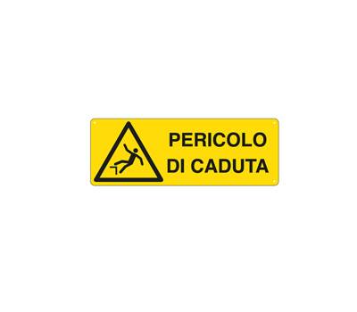 Cartello segnalatore - 35 x 12,5 cm - PERICOLO DI CADUTA - alluminio - Cartelli Segnalatori - E1757K - 8769081757693 - DMwebShop
