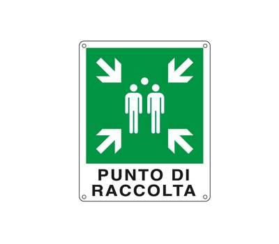 Cartello segnalatore - 25 x 31 cm - PUNTO DI RACCOLTA - alluminio - Cartelli Segnalatori - E20153X - 8769122015393 - DMwebShop