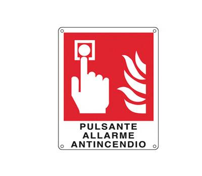 Cartello segnalatore - 12 x 14,5 cm - PULSANTE ALLARME ANTINCENDIO - alluminio - Cartelli Segnalatori - E20174K - 8769182017443 - DMwebShop