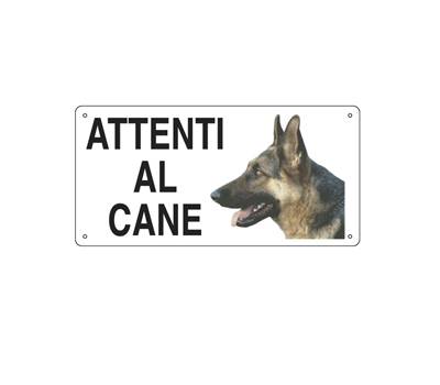 Cartello segnalatore - 25 x 12,5 cm - ATTENTI AL CANE - alluminio - Cartelli Segnalatori - 8505 - 8769218505029 - DMwebShop