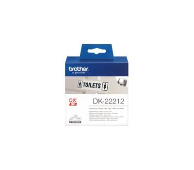 Nastro adesivo - in pellicola - nero-bianco - 62 mm x 15,24 mt - Brother - DK22212 - 4977766628211 - DMwebShop