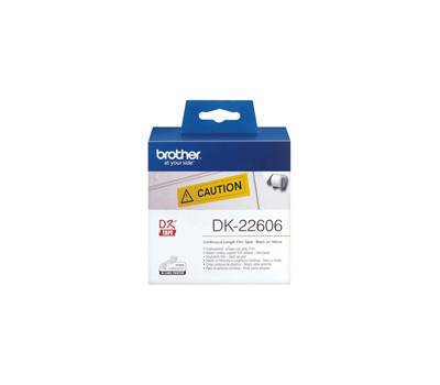 Nastro adesivo - nero-giallo - 62 mm x 15,24 mt - Brother - DK22606 - 4977766628228 - DMwebShop