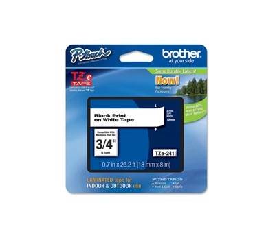 Nastro - nero-bianco -TZE241 - 18 mm x 8 mt - Brother - TZE-241 - 4977766685306 - DMwebShop