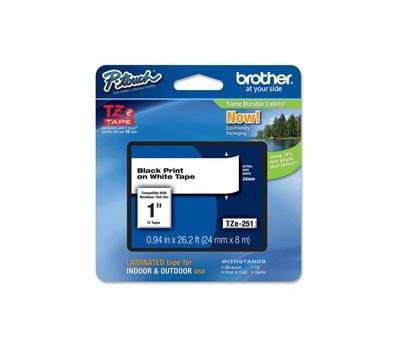Nastro - nero-bianco - TZE251 - 24 mm x 8 mt - Brother - TZ-e251 - 4977766685412 - DMwebShop