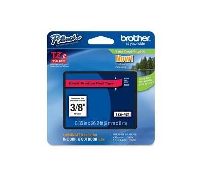 Nastro - nero-rosso - 9 mm x 8 mt - Brother - TZE421 - 4977766685887 - DMwebShop