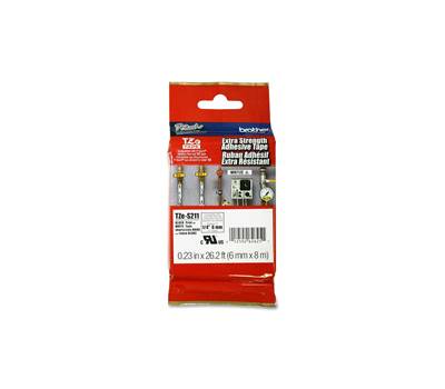 Nastro con adesivo resistente - nero-bianco - 6 mm x 8 mt - Brother - TZeS211 - 4977766693028 - DMwebShop