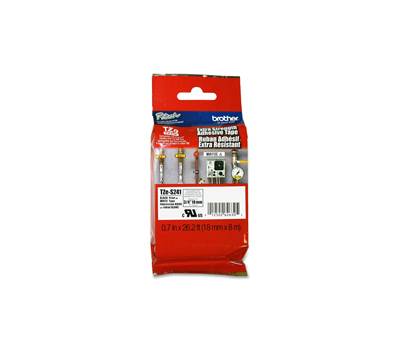 Nastro con adesivo resistente - nero-bianco - 18 mm x 8 mt - Brother - TZeS241 - 4977766692175 - DMwebShop