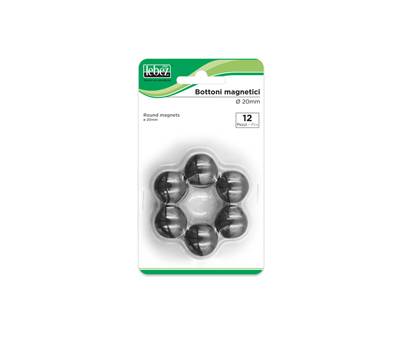 Bottoni magnetici diametro 2 cm nero blister 12 pezzi - 9531