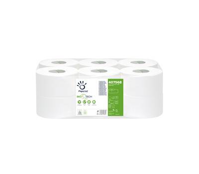 Carta igienica Mini Jumbo Bio Tech 2 veli 16,5 gr diametro 19,5 cm 9,5 cm x 150 mt pacco 12 pezzi Papernet 407568 - 9242