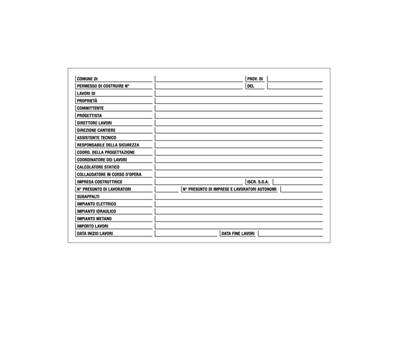 Cartello segnalatore 67 x 100 cm cantiere specifiche dei lavori polionda - 10257