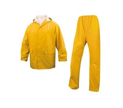 Completo impermeabile EN304 giacca pantalone poliestere PVC taglia XL giallo Deltaplus EN304JAXG2 - 11170
