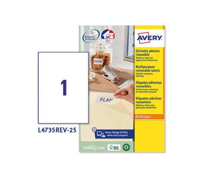 Etichette adesive L4735REV in carta angoli arrotondati rimovibili 25 fogli - 9066