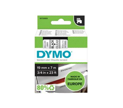 Nastro D1 standard 458000,19 mm x 7 mt PL Nero Trasparente - 10929