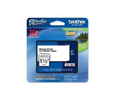 Nastro nero bianco TZE261 36 mm x 8 mt Brother TZ E261 - 10802 Nastro nero bianco TZE261 36 mm x 8 mt Brother TZ E261 - 10802