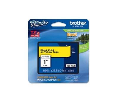 Nastro nero giallo TZE651,24 mm x 8mt - 10840