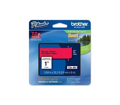 Nastro nero rosso 24 mm x 8 mt Brother TZE451 - 10807