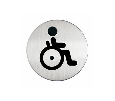 Pittogramma adesivo WC diversamente abili diametro 8,3 cm acciaio Durable 4906,23 - 9616