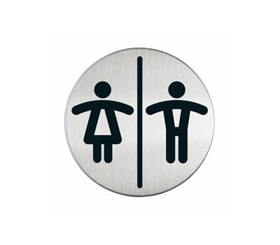 Pittogramma adesivo WC donne uomini diametro 8,3 cm acciaio Durable 4920 23 - 9619