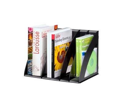 Portariviste modulare 6 divisori regolabili 30 x 22 x 22 cm nero - 9166