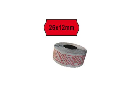 Rotolo da 1000 etichette a onda per Smart 8-2612 26 x 12 mm rosso - 9085