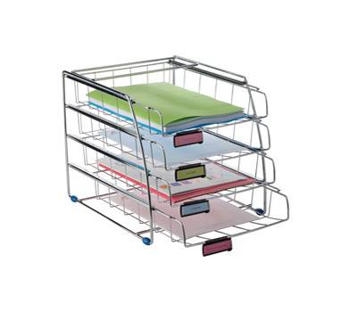 Set da 4 vaschette scorrevoli 31,5 x 39 x 31,5 cm vaschette 6,5 cm metallo - 9188