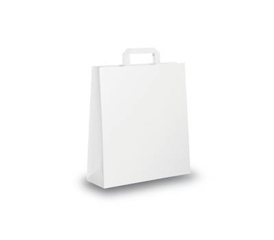 Shopper maniglia piattina 36 x 12 x 41 cm carta kraft bianco - 10516 Shopper maniglia piattina 36 x 12 x 41 cm carta kraft bianco - 10516