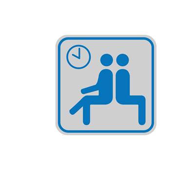 Targhetta adesiva pittogramma Sala d attesa 8,2 x 8,2 cm - 10759