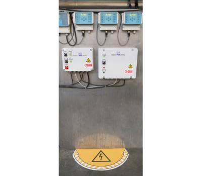 Adesivo segnalatore da terra Take Care - Rischio elettrico - 70 x 35 cm - Cep - 7010-15 - 3462159009216 - DMwebShop - 1