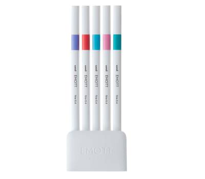 Fineliner Emott - tratto 0,4 mm - colori assortiti candy pop - conf. 5 pezzi - Uni Mitsubishi - M PEM-SY 5C 5 - 4902778248324 - DMwebShop - 1