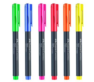 Marcatori - punta 1,5 mm - colori assortiti neon - conf. 6 pezzi - Faber Castell - 160806 - 4005401608066 - DMwebShop - 7