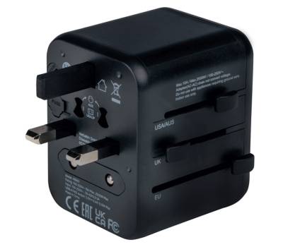 Adattatore viaggio UTA-02 con 2 x USB-A - Verbatim - 49543 - 23942495437 - DMwebShop - 2