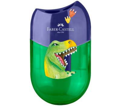 Temperamatite unicorno e dinosauro - con serbatoio - 2 fori - colori assortiti - conf. 18 pezzi - Faber Castell - 183551 - DMwebShop - 2