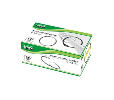 Anelli metallici - 5,2 cm - per rilegatura - conf. 50 pezzi - Lebez - 455 - 8002787004556 - DMwebShop